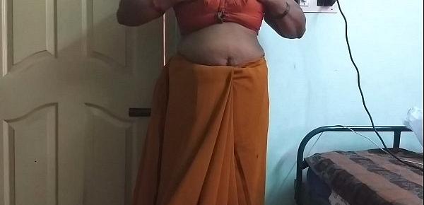  desi  indian horny tamil telugu kannada malayalam hindi cheating wife wearing saree vanitha showing big boobs and shaved pussy press hard boobs press nip rubbing pussy masturbation